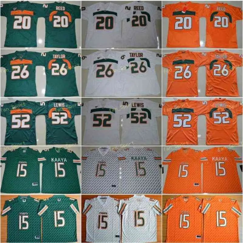 Американский колледж футбольный колледж Колледж NCAA Vintage Miami Ураганы колледжа футбольные майки 26 Шон Тейлор 52 Рэй Льюис Р.Льюис 20 Эд Рид Университет Университет Футбол Ши