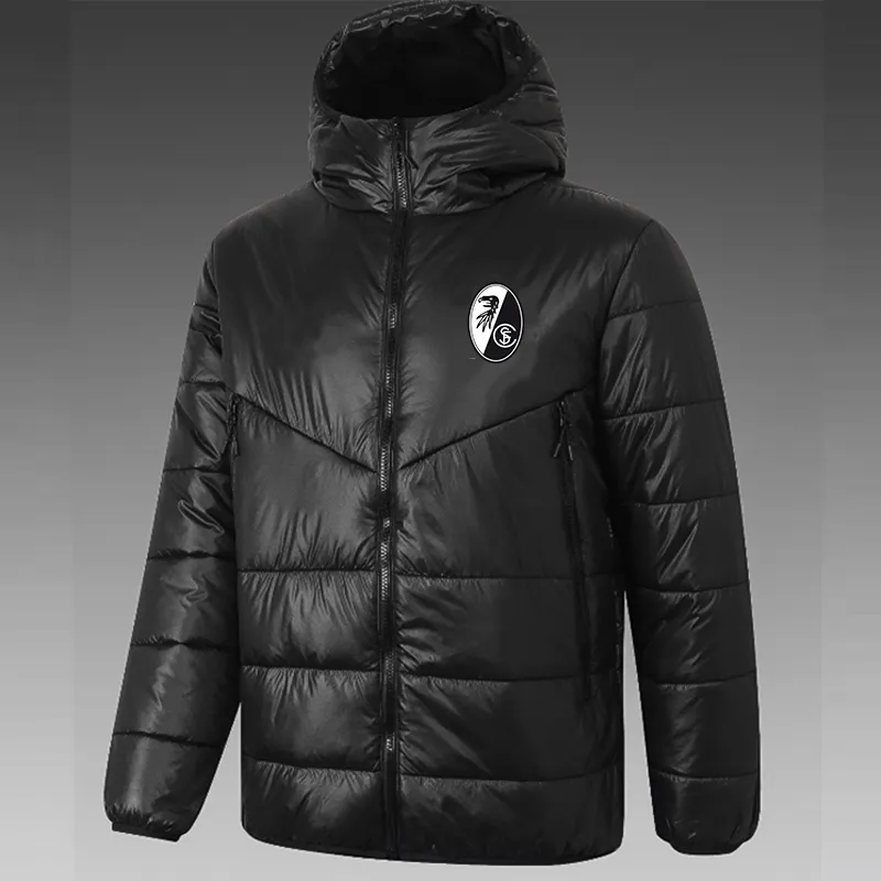 SC Friburg Umberta da cappuccio da cappuccio da cappuccio inverno cappotto sportivo full sports sport outdoor caldo logo logo personalizzato