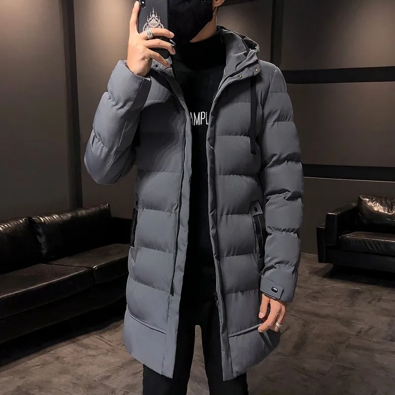 Männer Jacken Winter Plus Lange Warme Dicke Kapuze Parkas Jacke Mantel Herbst Outwear Outfits Klassische Winddicht Tasche Parka 220908