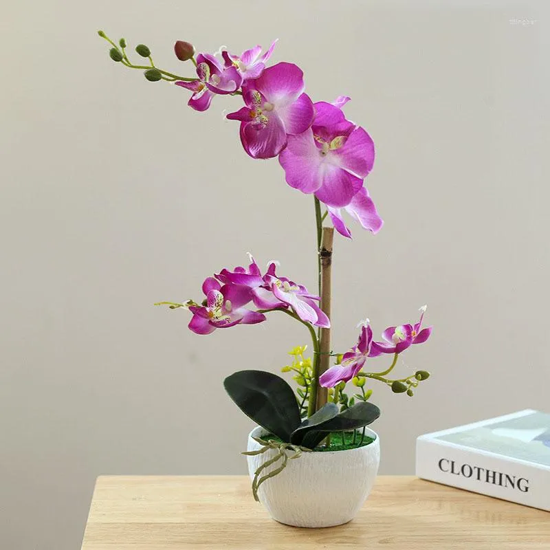 장식용 꽃 배치 Phalaenopsis 대형 분재 시뮬레이션 꽃 공장 인공 창조적 인 가정 장식의 직접 공급