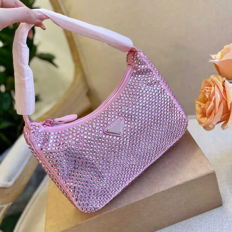 5A качественный атмосфера Hobo axillary bag Женщины мини -нейлоновые сумки 13 цветов мерцающие сумочки розовые дизайнер