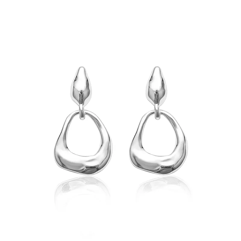 Boucles d'oreilles à clous de forme extérieure en forme de goutte d'eau nue pour femmes, classique, en argent Sterling S925, motif irrégulier, clous d'oreille, haute joaillerie, cadeau de fête d'anniversaire