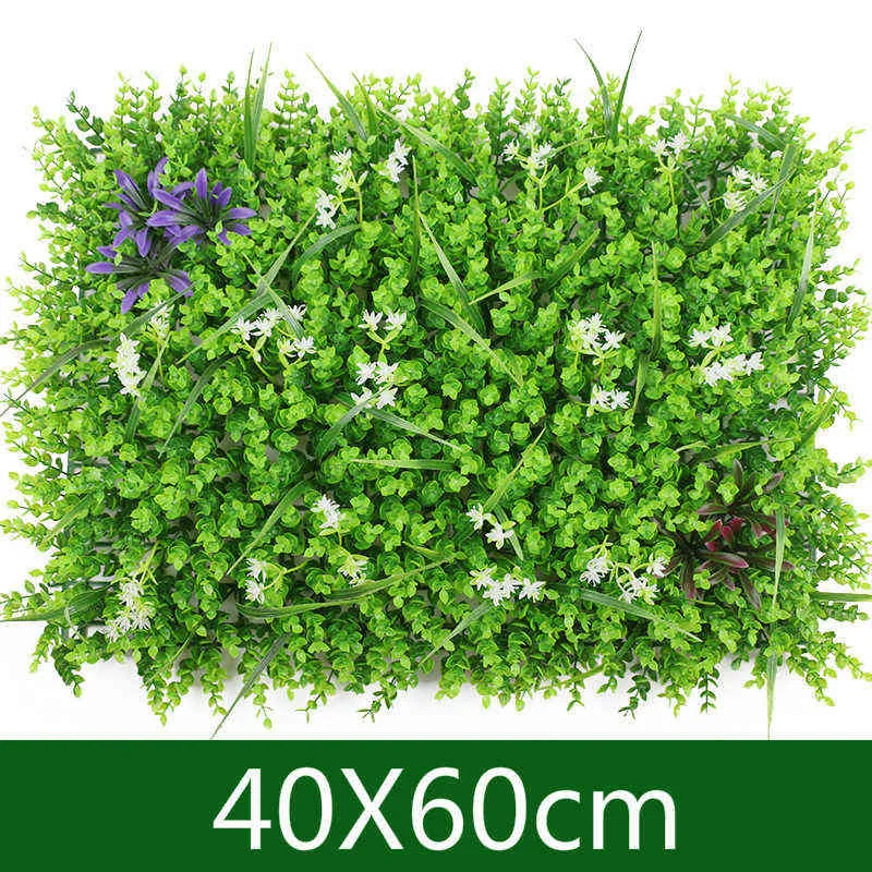 Finto verde floreale 40X60 cm Piante artificiali Fiori Decorazione della parete Falso tappeto di erba in plastica Tappeto da prato planta sfondo artificiale per hotel di nozze J220906