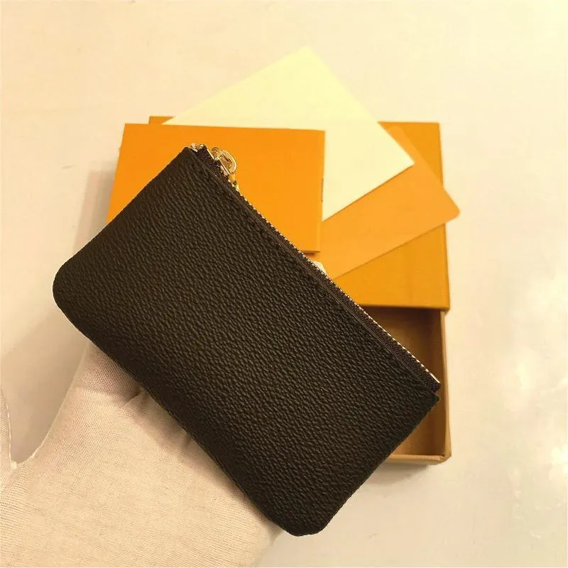 Top Quality Fashion 5 Colors KEY POUCH Coin Purse Damier Leather Holds Classical Women Men Holder Small Zipper Key Wallets with Box and Dust
