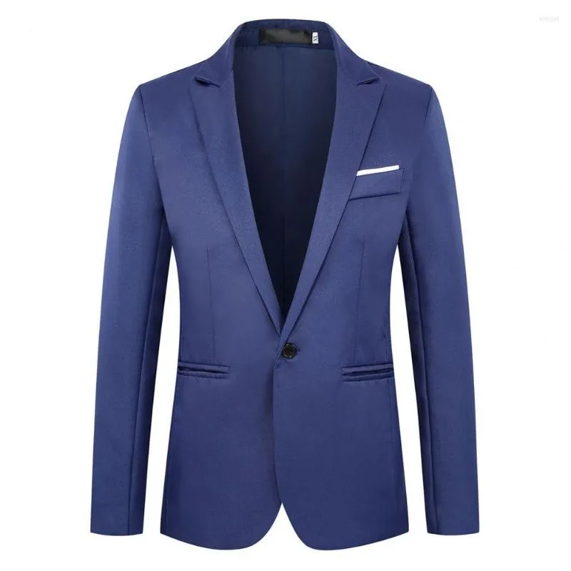 Herenpakken formeel slank fit pak voor mannen 2022 dunne type zakken blazer lange mouw single button revers jas mannelijke trajes de hombre