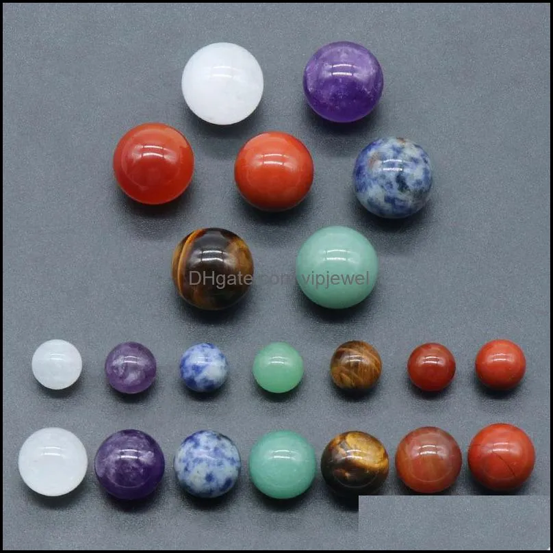 Steen 12 mm 16 mm 20 mm ronde bal 7 Chakra's set natuursteen yoga meditatie ornamenten kralen genezende energie charmes crysta dhseller2010 dh1px