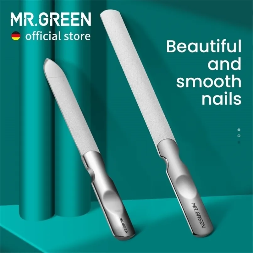 Nail Files MR.GREEN Double Sided Stainless Steel Manicure Pedicure Grooming For Professional Finger Toe Care Tools 220908