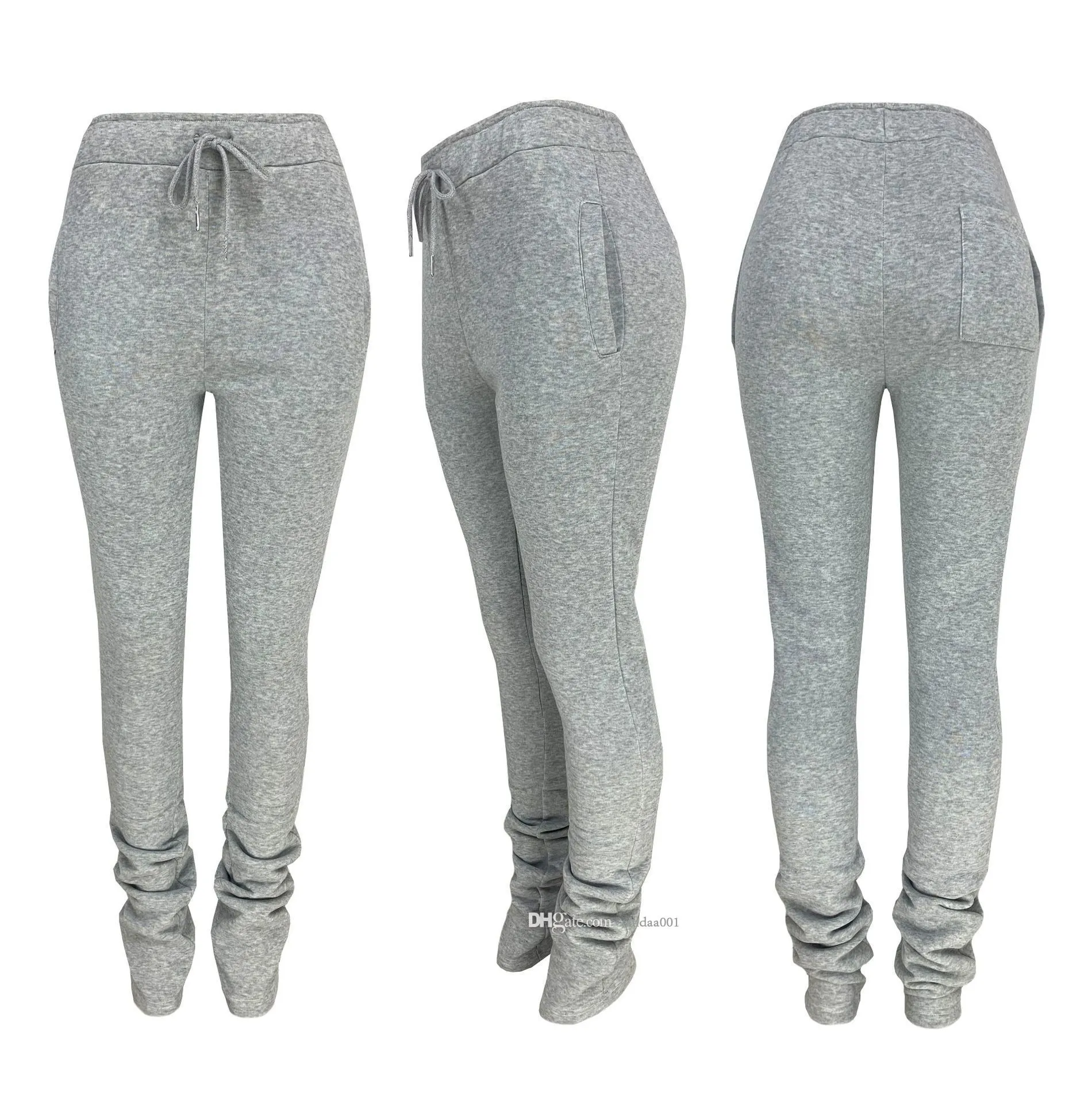 2022 Fall Winter Women Sweatpants Sexy Stacked Pants Small Size XS