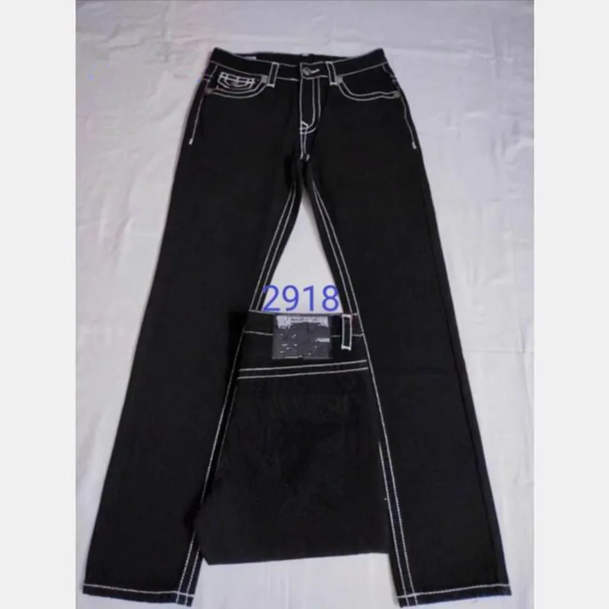 Prawdziwe długie spodnie męskie męskie Linia Super Religia dżinsowe ubrania Man swobodny ołówek niebieskie czarne dżinsowe spodnie m2918