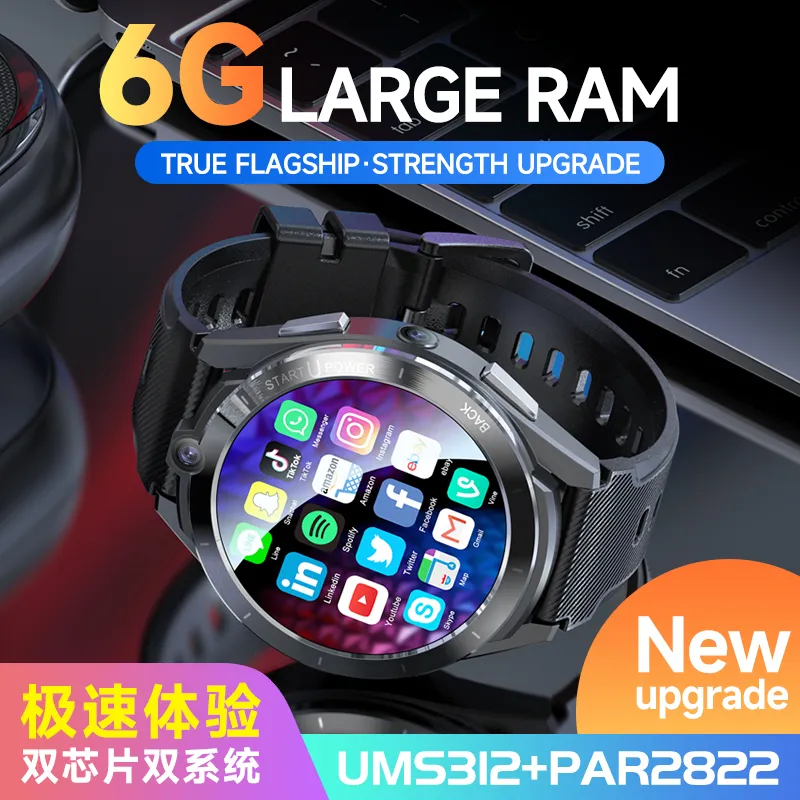 2022 business smart watch 6G RAM 128G Android 11 Dual System and Chip Smart phone Watch men women 4G GPS WiFi 8MP Camera bluetooth Smartwatch