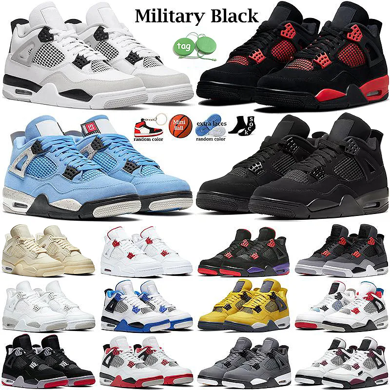 4 buty do koszykówki dla mężczyzn kobiety 4s wojskowy czarny cat University Blue Sail Red White Oreo Cactus Jack w podczerwieni Cool Grey Mens Sports