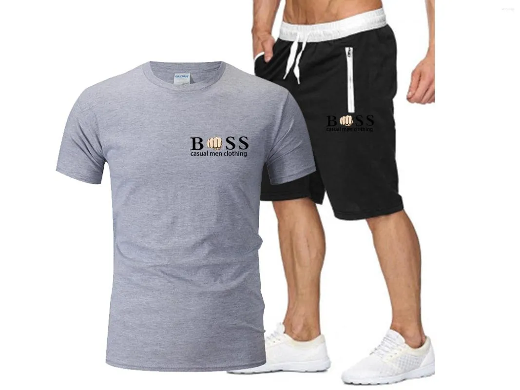 Survêtements de qualité pour hommes, vêtements de sport décontractés, costume d'été imprimé, vêtements de Jogging, T-shirt et short, ensemble 2 pièces