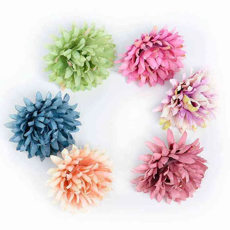 Faux Floral Greenery 10 pcs fleur artificielle 4 cm tête de fleur d'oeillet en soie pour la fête de mariage décoration de la maison bricolage couronne boîte-cadeau scrapbooking artisanat J220906