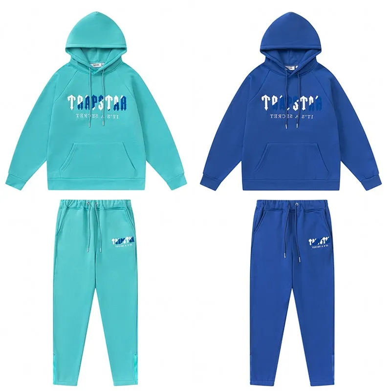 Erkekler Trapstar Trailtsuits Erkek Kadın Kadın Polar Trailsuit Setler Kış Hoodies Pantolon 2 Parça Set Çalıştırıcı Hoody Designer Sweatshirt Sport Joggers Sweatpants Suit Erkek S-XL