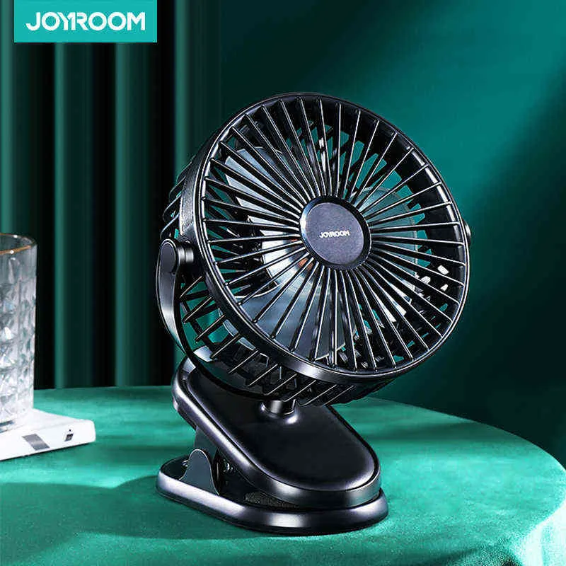 Electric Fans Joyroom Mini Fan Fan USB قابلة لإعادة الشحن على مروحة كهربائية صامتة للمنزل ، مكاتب مكتب عربات الأطفال ، طاولة تبريد المعجبين T220907
