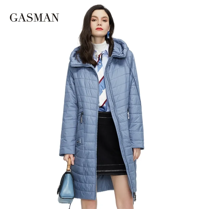 Piumino da donna GASMAN Giacca primavera autunno Donna moda casual lungo parka cappotto imbottito femminile stand-up Colletto giacche da donna con cappuccio 81858 220909