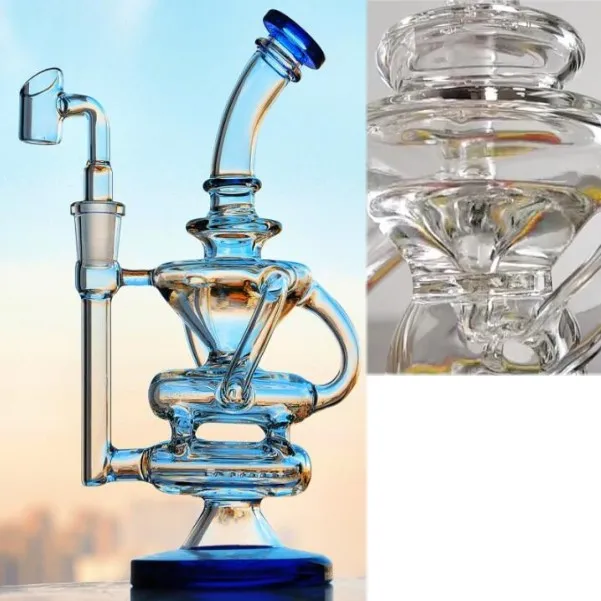 Gros cycle d'eau en verre bong narguilés conduites d'eau bongs recycleur plates-formes pétrolières dab rig percolateurs percolateurs pour fumer 14mm