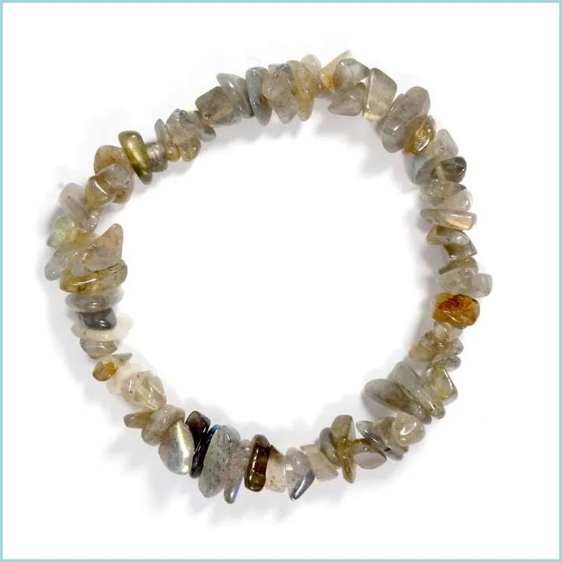 Beaded Strands Bk Crystal Wholesale Labradorite Irregar Beads Chip Bracelet Chakra Anxiety Bracelets For Women Drop Delivery 2021 Jew Dh9Ok