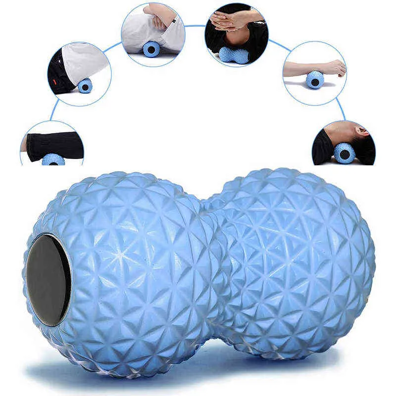 Fitness s EVA Peanut Double Lacrosse Mobility Ball für Physiotherapie Tiefengewebsmassagegerät Rücken Hand Fuß 0908