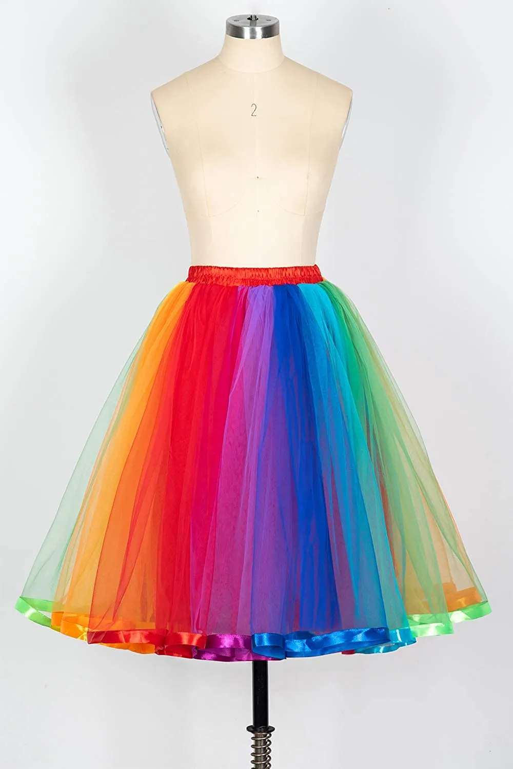 US Stock Donna Arcobaleno Tut Gonna a strati Gonna in tulle Ragazze Colorate Costumi di Halloween Tutu