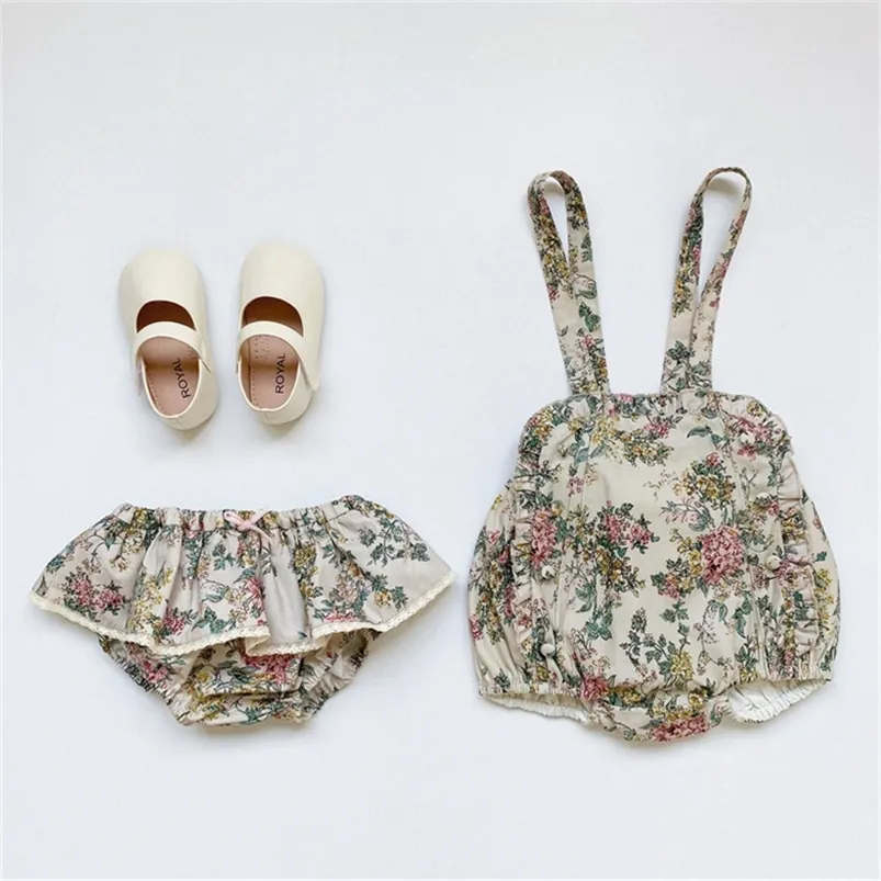 Macacão Roupos de menina menina clássica Floral Summer Cotton Rodyper Bodysuit nascida em geral 0-5y 220909