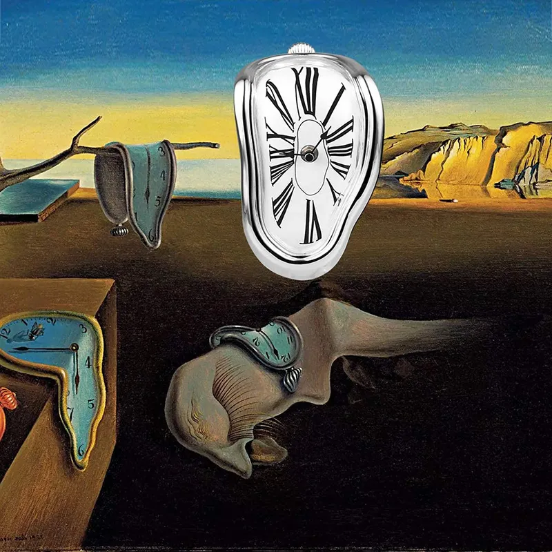 Wall Clocks Salvador Dali Watch Melted Clock for Decorative Home Office Shelf Garden Desk Table Funny Creative Gift Wall Watch 220909