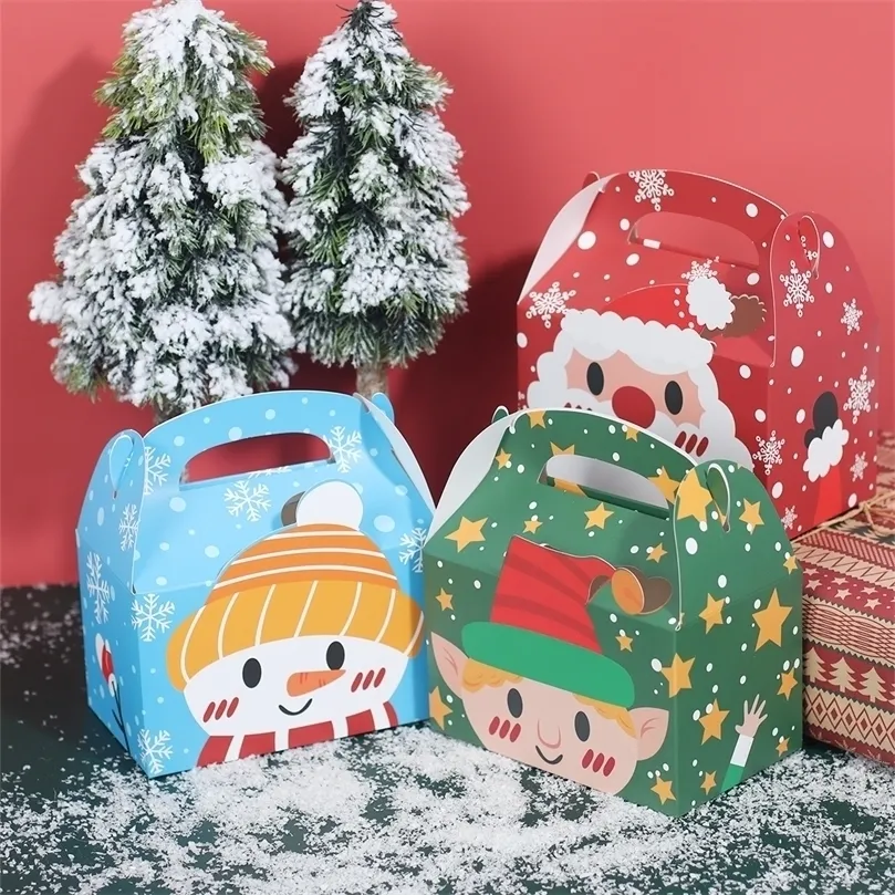 Weihnachtsdekorationen, 4 Stück, fröhliche Geschenkbox, Weihnachtsmann, Süßigkeiten für Kinder, Geburtstag, Hochzeit, Chrias, Partygeschenke, Keksverpackung 220908