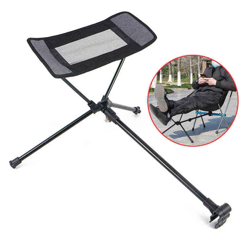 Lägermöbler Portable Pall Collapsible Foot Pall för campingstrandstol Fällfiske Utomhus BBQ Campingstol Fot Recliner Foot 0909