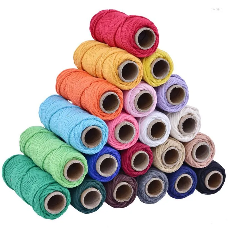Fil de vêtements 4mm couleur coton corde bricolage tricoté à la main épais tapisserie reliure décorative macramé cordon ficelle fil