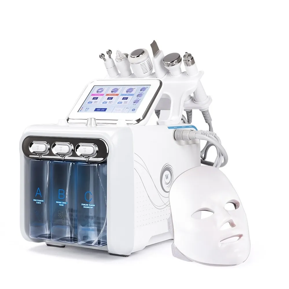 Multifunctionele huidverzorgingsapparaat 7 in 1 anti -verouderende kleine bel H2O2 waterstof zuurstofstraal schoonheidsmachine met LED -masker