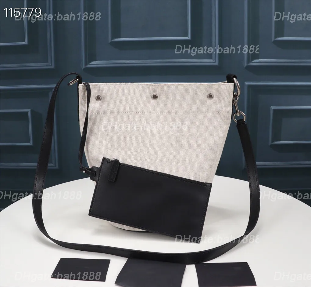 Fashion designer women's bag French Linen bucket bags simple large capacity splicing Single Shoulder Messenger Bag669299