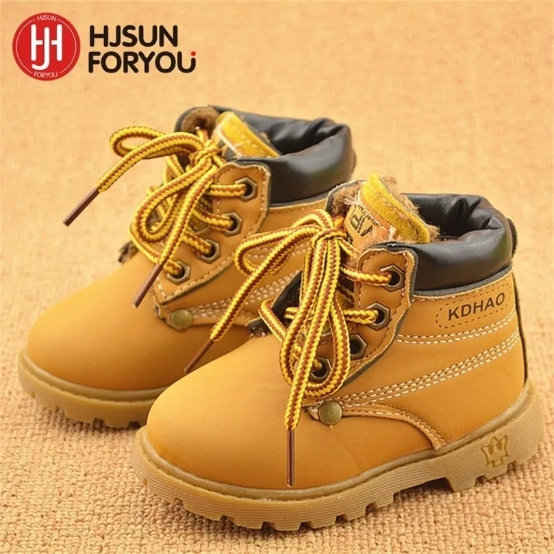 Boots Winter Childrens Girls Boys Plush Warm Casual Shoes Kids Fashion Sneakers Baby Snow 220909