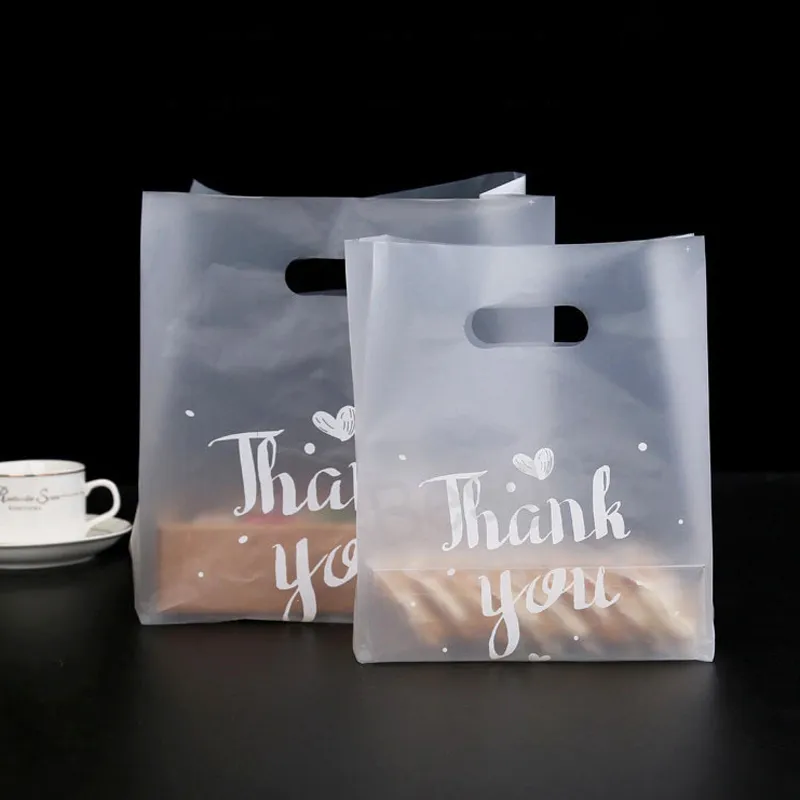 Merci Sac d'emballage en plastique Party Sac cadeau de mariage Sandwiches Toast Sacs Cuisson Pâtisserie Pochette d'emballage Pochettes de stockage de bonbons BH7551 TYJ