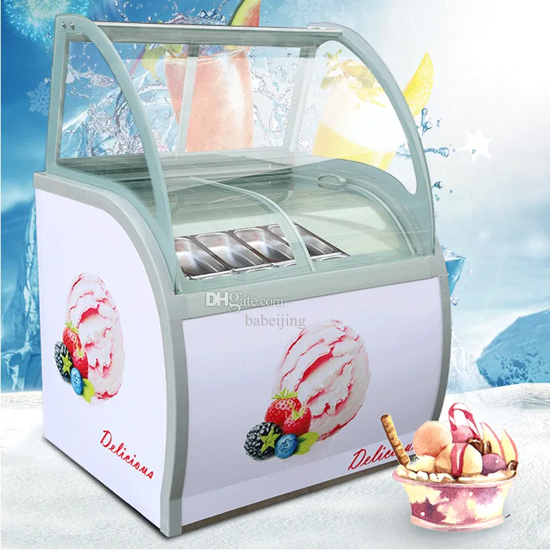 Commercial Ice Cream Display Cabinet Freezer Popsicle Showcase 200W