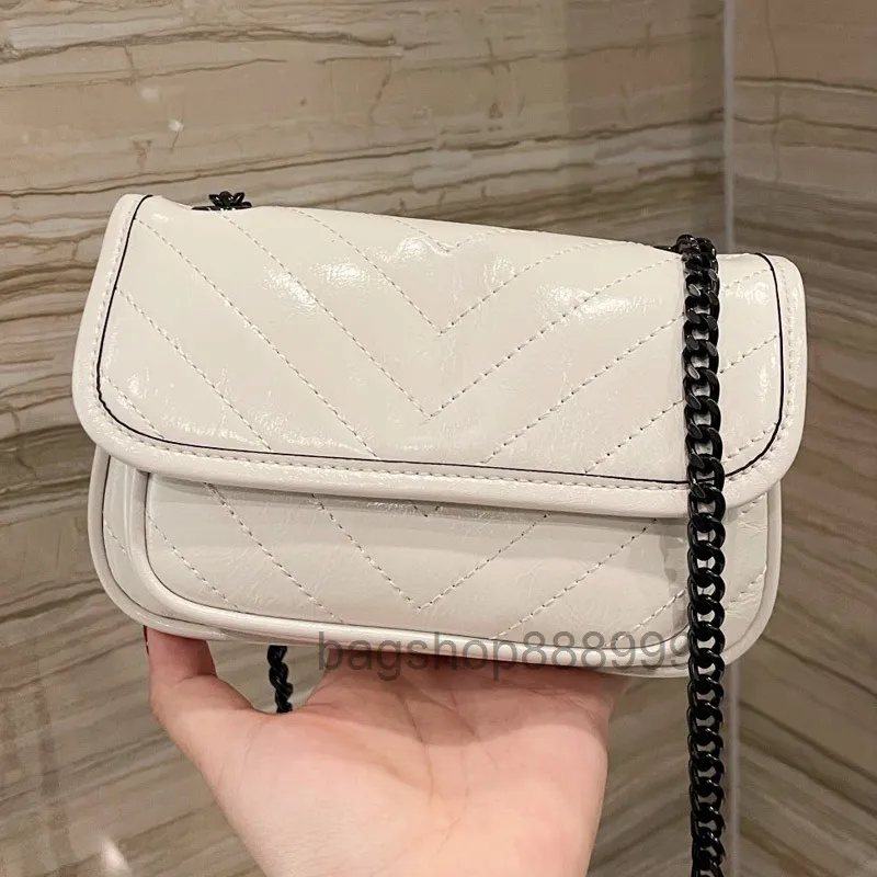 Bolso plegable para teléfono móvil de piel de oveja de cuero de calidad, bolsos cruzados con cadena para mujer, monedero pequeño de un solo hombro, calidad 2022