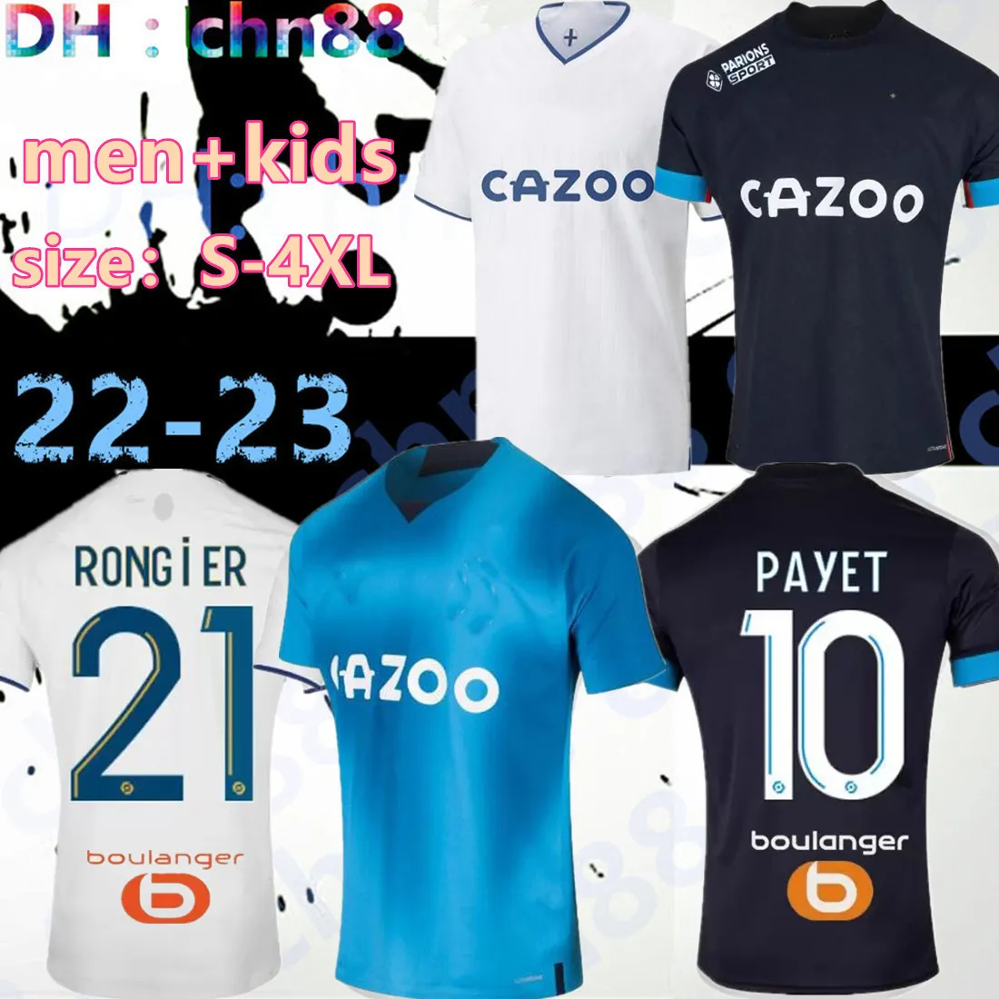 S-4XL 22 23 Marseille King Soccer Jersey Special Edition Gerson sous Bakambu Milik Maillot de Foot 2022 2023 Camiseta Payet Guendouzi Kamara Man Kids Football Shirt