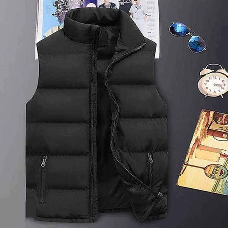 Piumino da uomo Parka 2021 Nuovo Autunno Inverno Gilet da uomo Gilet per piumino da uomo Gilet imbottito in cotone caldo senza maniche Cappotti Fodera Gilet Y22