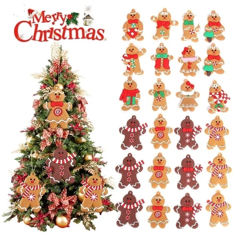 Andere Event Party Supplies Weihnachtsspielzeug 12 Stück Lebkuchenmann Baumschmuck Dekorationen für Zuhause Weihnachtsgeschenk Natal Navidad Anhänger 220908