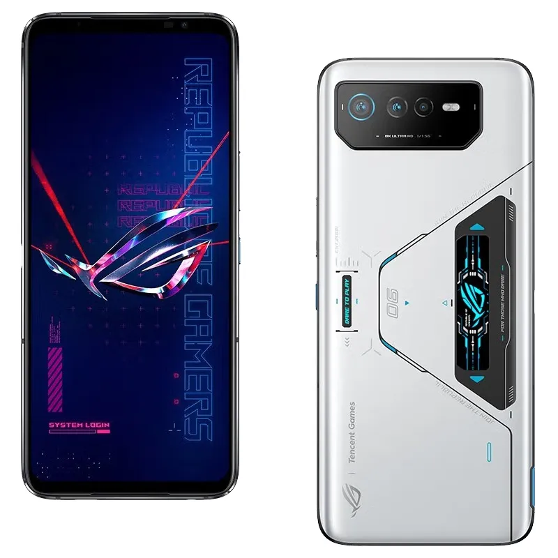 Оригинальный Vivo Asus Rog 6 Pro 5G Mobile Phone Gaming 18GB RAM 512GB ROM ROM Octa Core Snapdragon 50.0MP NFC Android 6,78 "Экранный отпечаток электронного вида лицом к лицу с смартфоном