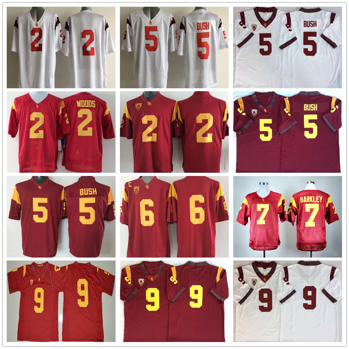 Save Big on Bulk Reggie Bush Usc Jersey NCAA USC Trojans College Football  Jerseys Robert Woods Reggie Bush Mark Sanchez Matt Barkley JuJu 