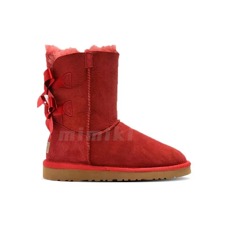 2023 Bootsdesigner Uggit Women Booties Classic Australia Snow Stiefel -Knöchel -Mini -Kurzschluderfell Winter schwarzer Kastanien -Bowtie Luxurys Fashions Uggit 2023
