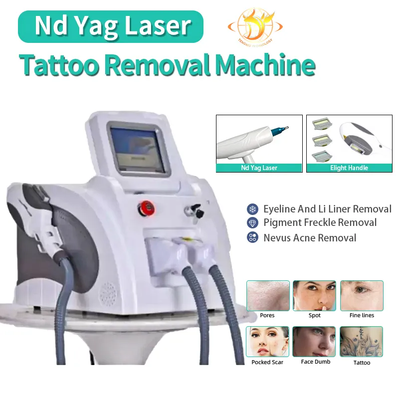 Machine IPL Laser de beauté Ipl Hr Nd Yag, dissolvant Permanent, réduction Q Rf, lifting du visage, épilation des tatouages