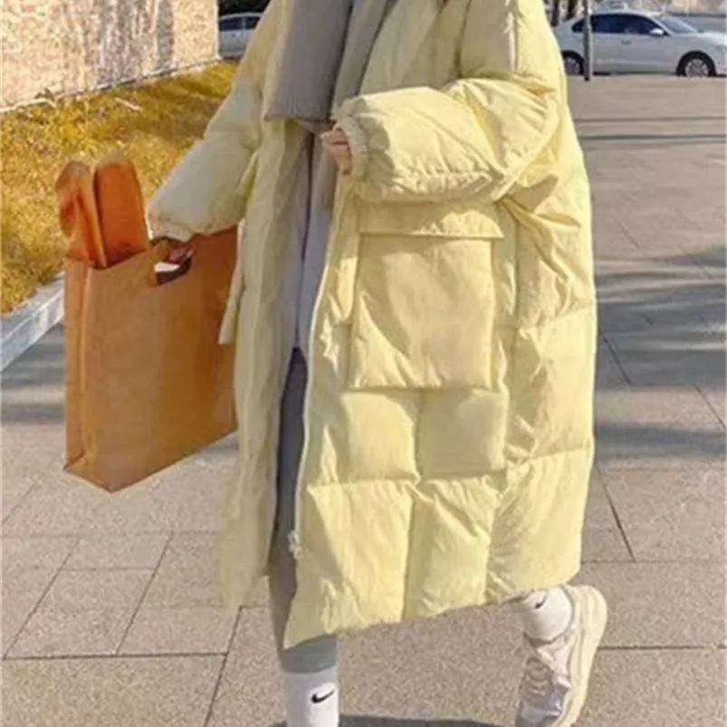 Women Down Parkas Syiwidii ​​Parkas Casal de inverno Mulheres caem na jaqueta coreana de grandes dimensões com um capô de casacos soltos elegantes femininos externos 220909