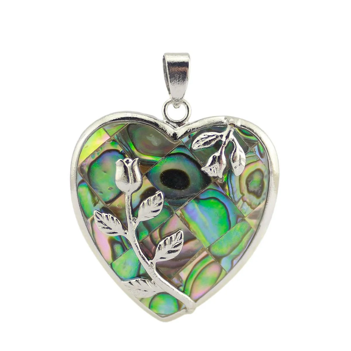 Pendentif Colliers 6Pc / Lot Naturel Abalone Shell Pendentif En Forme De Coeur Rose Fleur Femmes Colliers Usa Israël Mariage Fiançailles Jewelr Dh0Wi