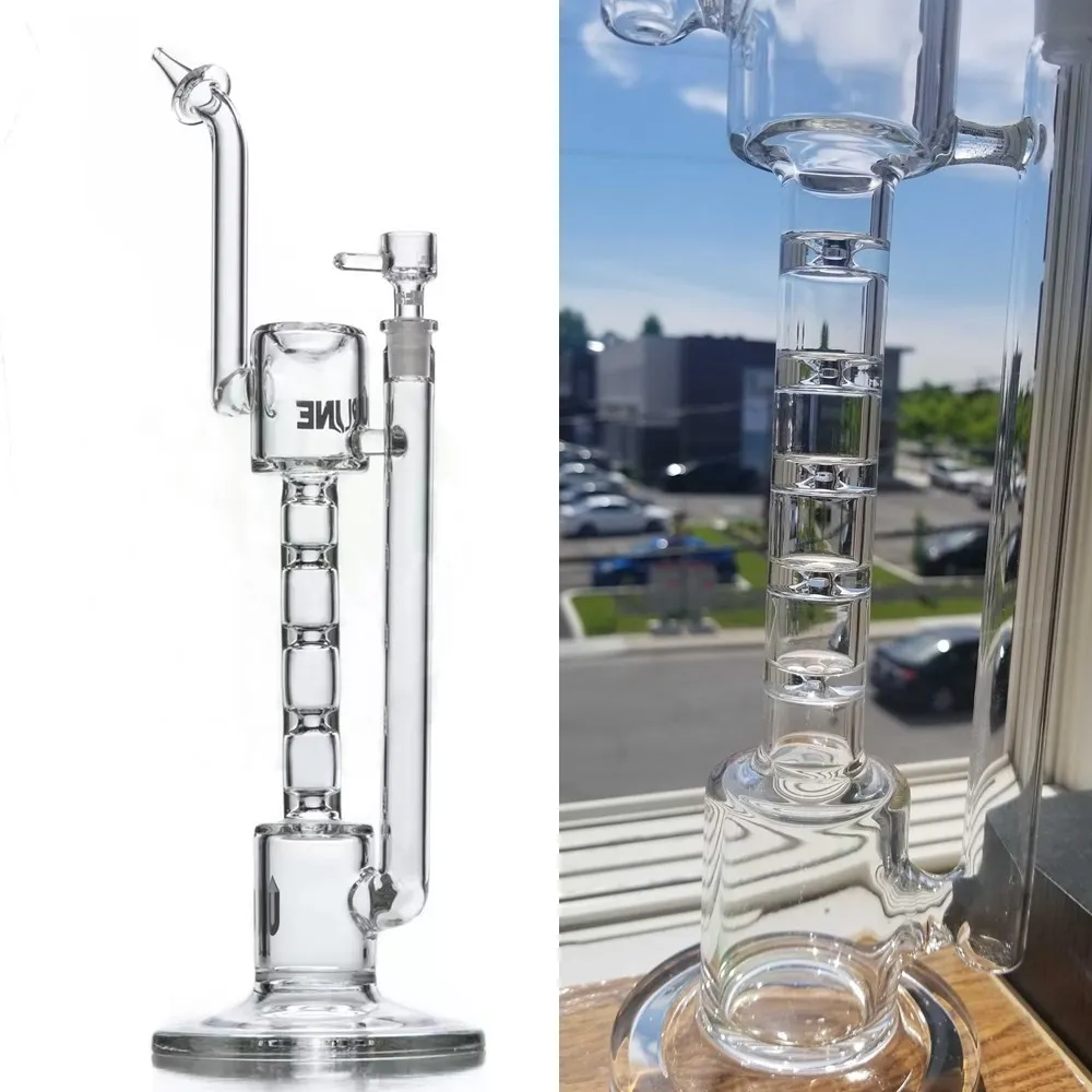 Häftiga Upline vattenpipor i glas med spline Perc och matchande tillbehör Matrix Percolator Oil Rig Bubbler Pipes med 14 mm skarv