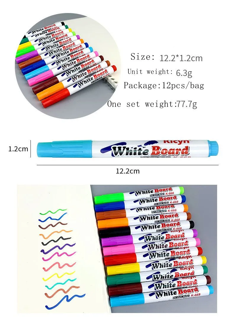 Floating Water Based Magic Whiteboard Marker Pen Set With Spoon Ideal For  DIY Drawing, Tile Repair, And Early Education Includes Nurses Pen Set For  Kids From Greatamy, $2.18