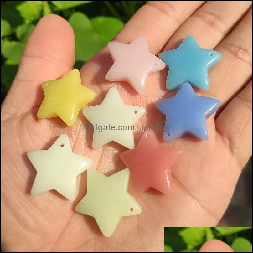 Charms Star Shape Luminous Stone Charms Fluorescencyjna czakra leczenie wisiorek świeci w ciemności na naszyjnik Akcesoria biżuterii