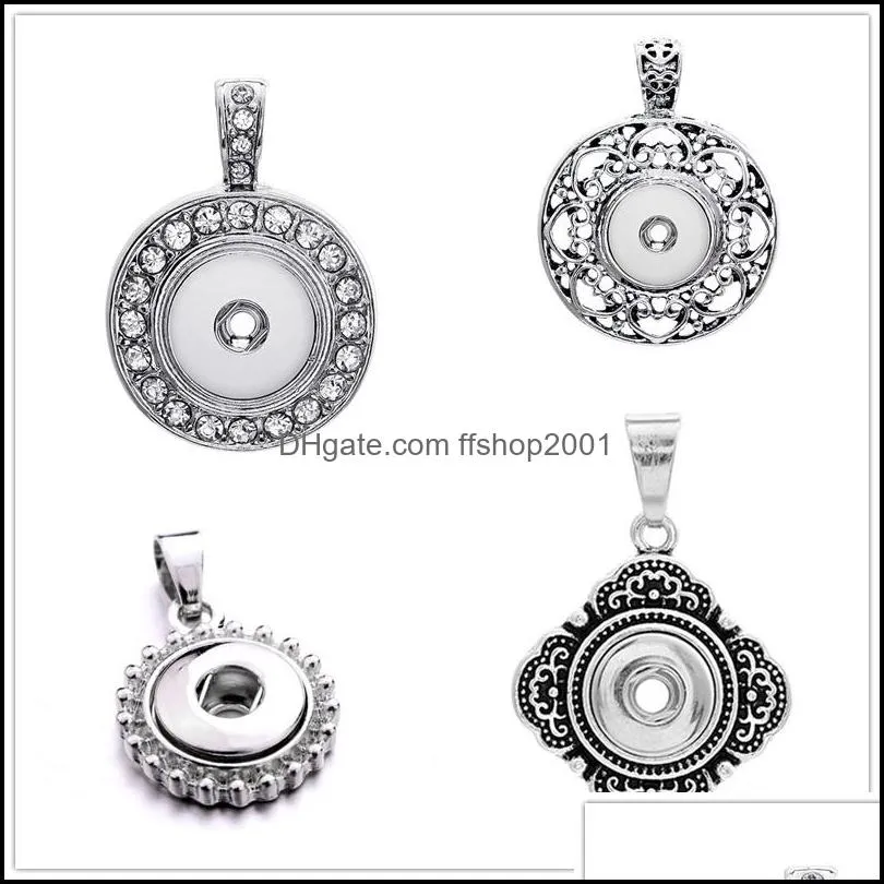 Pendentif Colliers Sier Couleur Snap Bouton Bijoux Pendentif Fit 12Mm Snaps Boutons Collier Pour Femmes Hommes Noosa Drop Delivery 2021 Neckl Dh1Zj