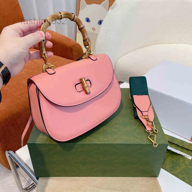 Abendtaschen Hochwertige Taschen Damen Handtasche mit zwei Schultergurten Leder Luxus Designer Bambus Griff Brieftasche Umhängetasche 220321