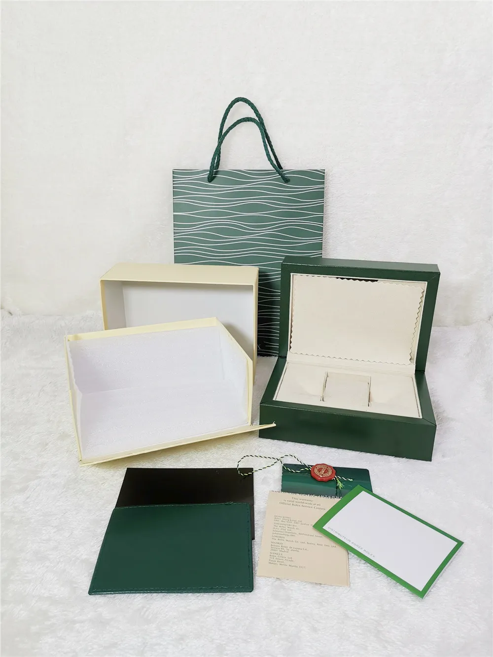 Top Luxury Watch Green Box Papers Gift Watches Boxes Leather bag Card 0.8KG For Rolex Watch Box
